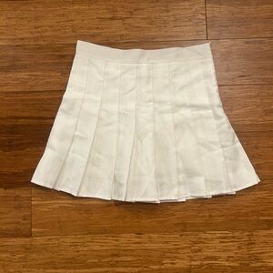 White Pleated Mini Skirt